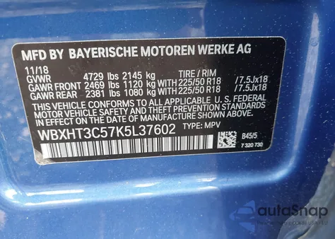 2019 BMW X1 xDrive28I from USA, damaged, VIN WBXHT3C57K5L37602